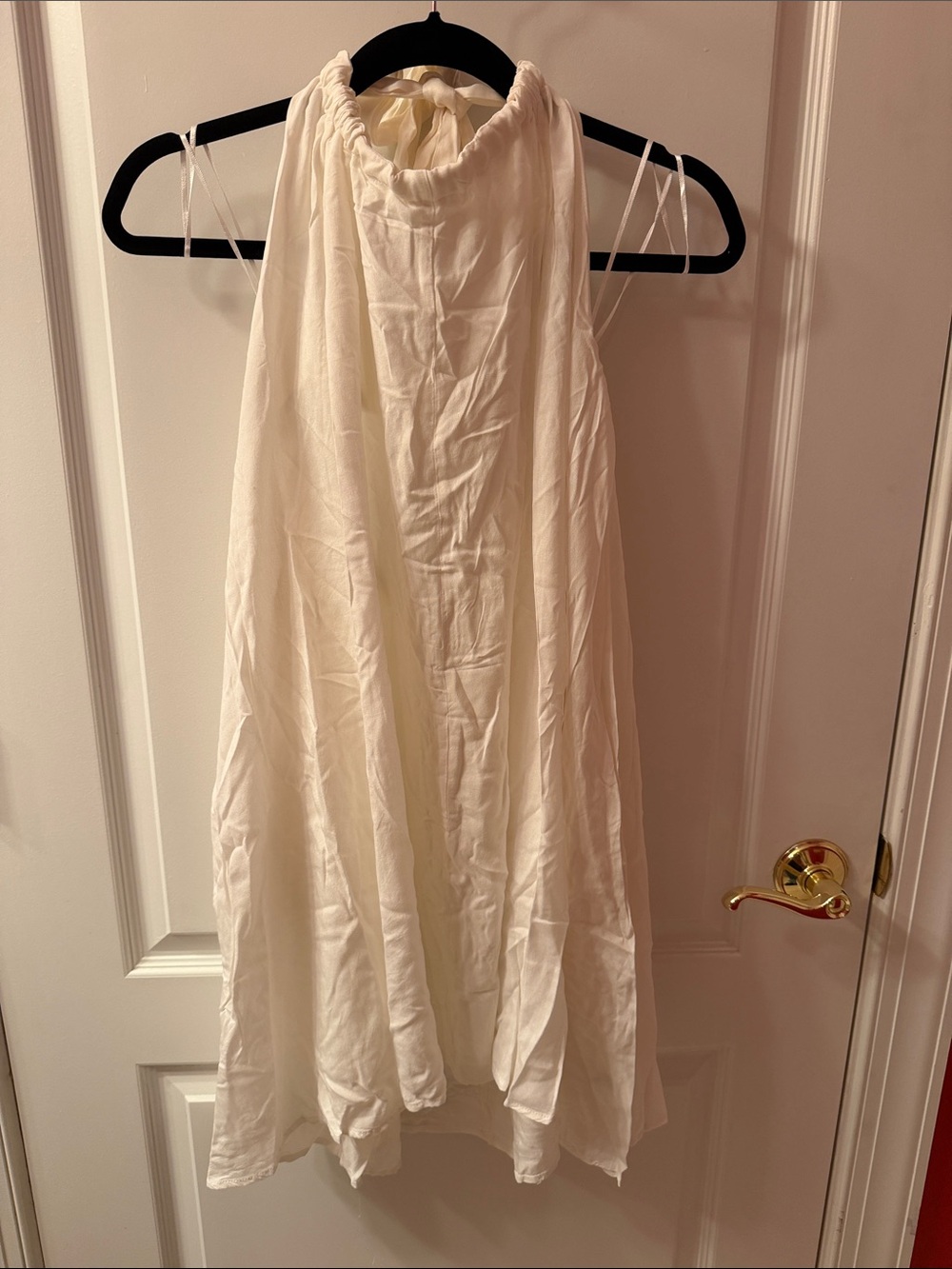 Elan White Halter Tie Sundress